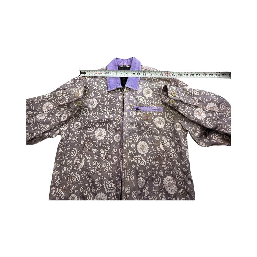Dickies Eisenhower Jacket Womens Small Purple Floral Paisley Canvas Custom Dye - Picture 10 of 13